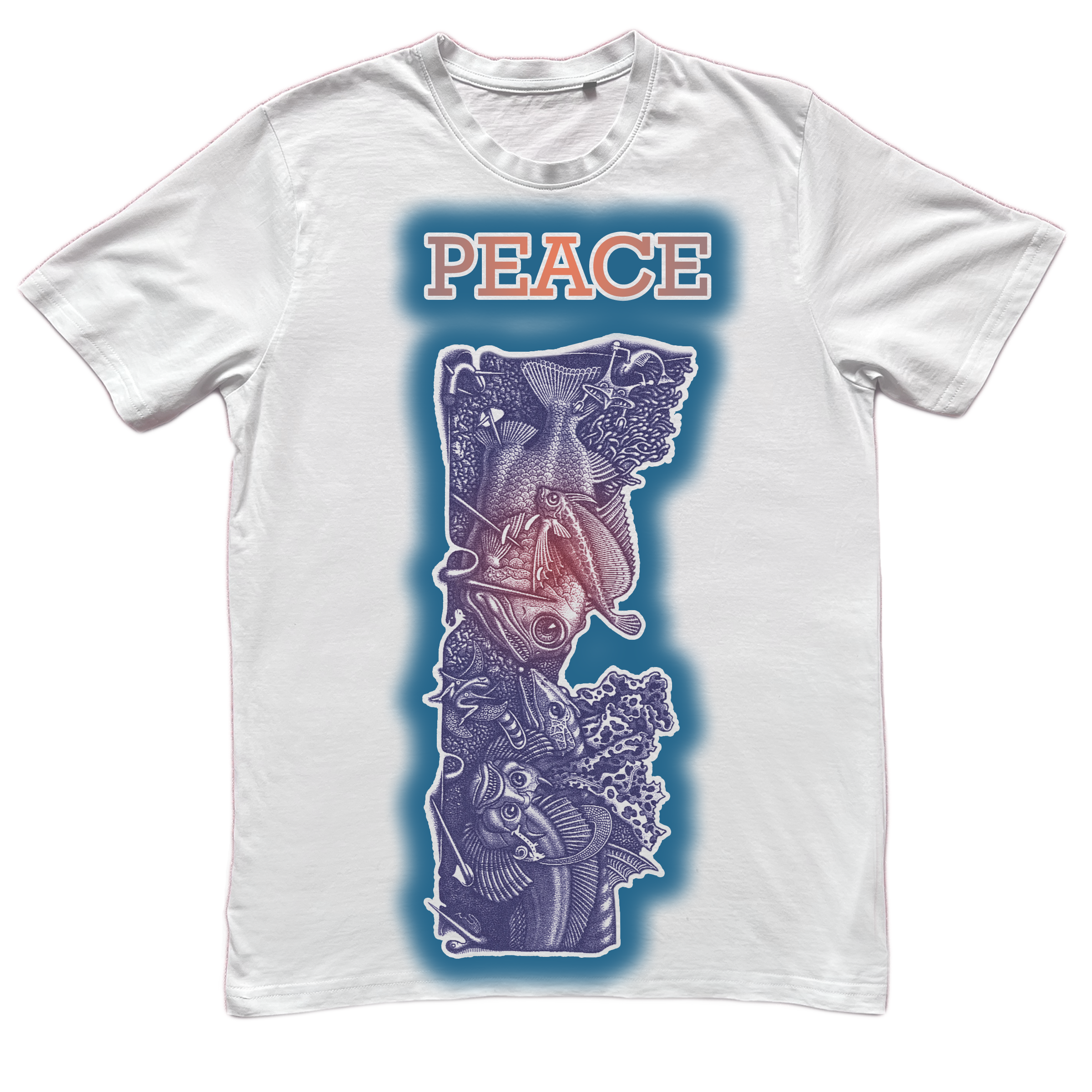 Peace and More- White Cotton T-shirt by Embargo Wear (Copy)