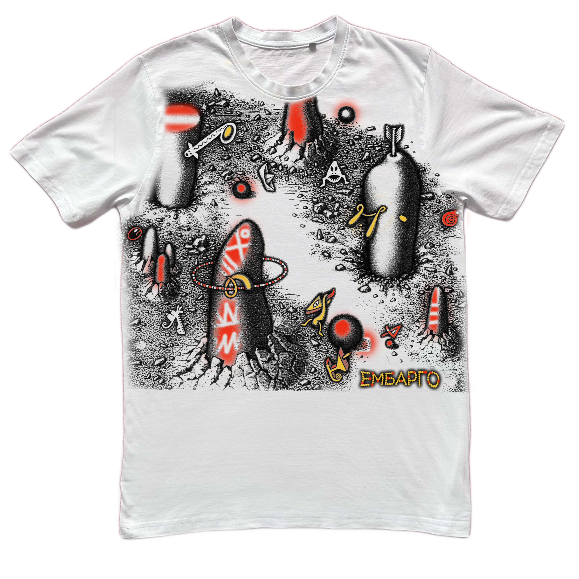 Various- White Cotton T-shirt by Embargo Wear