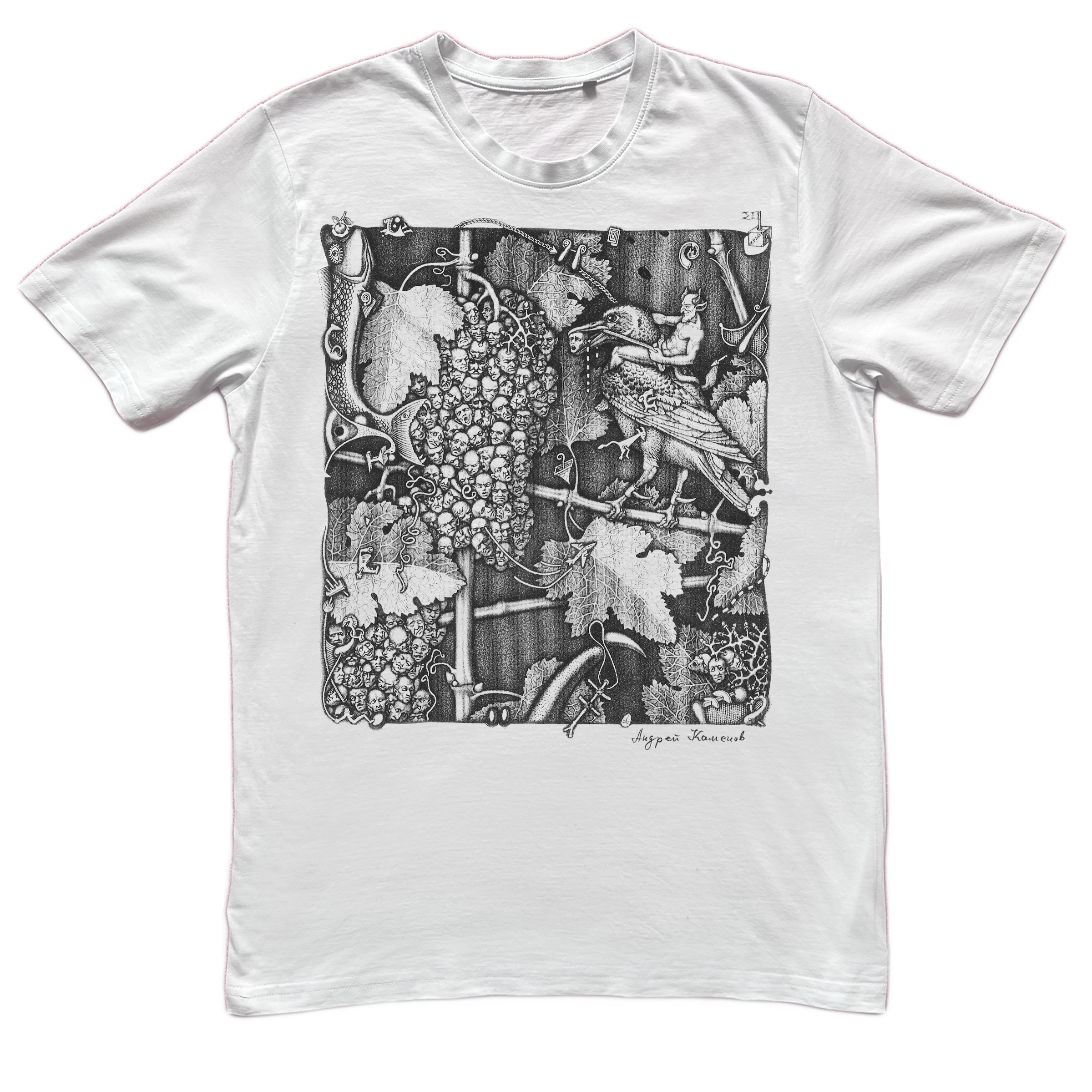 Society- White Cotton T-shirt by Embargo Wear