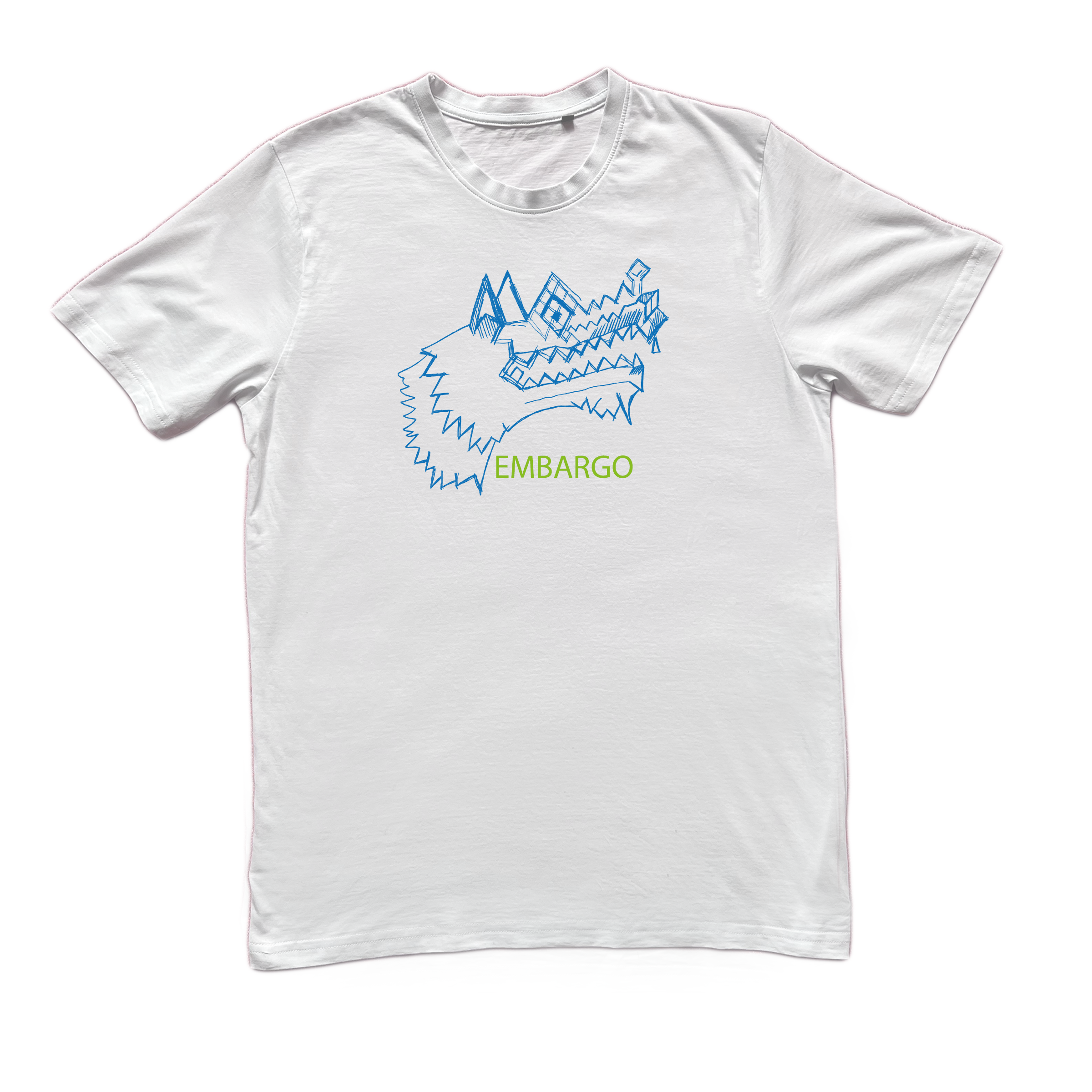 Wolf - White Cotton T-shirt by Embargo Wear