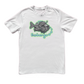 Fish - White Cotton T-shirt by Embargo Wear
