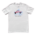 Let's Drive - White Cotton T-shirt by Embargo Wear